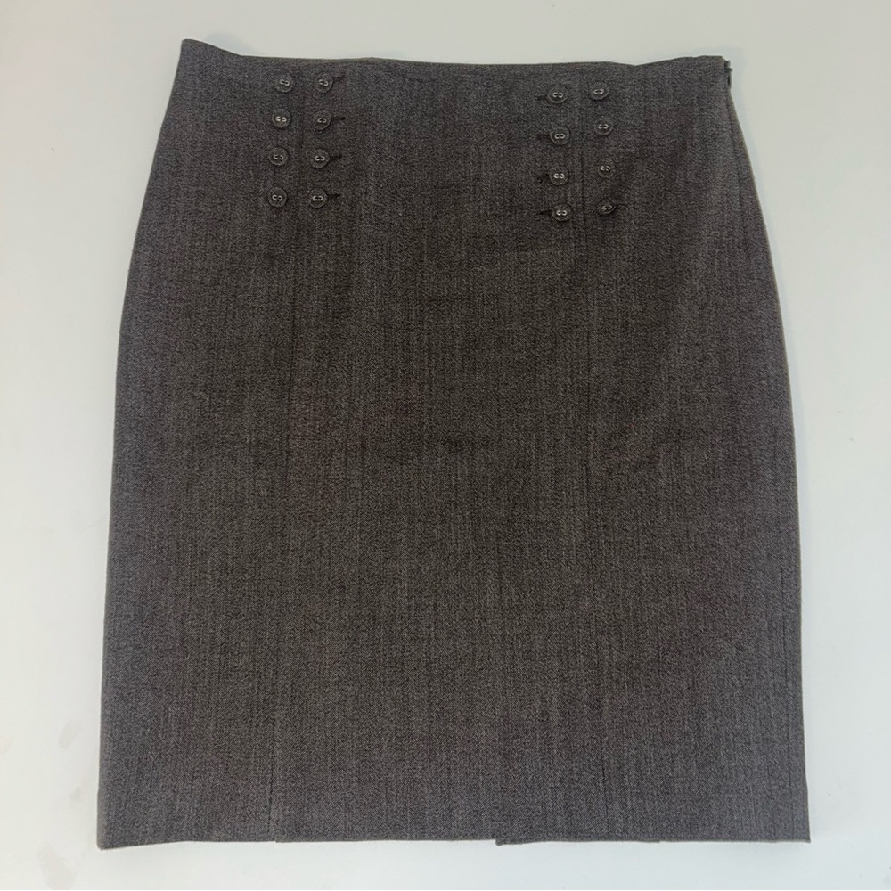 The Limited womens‎ sailor button brown knee length lined pencil skirt size 10